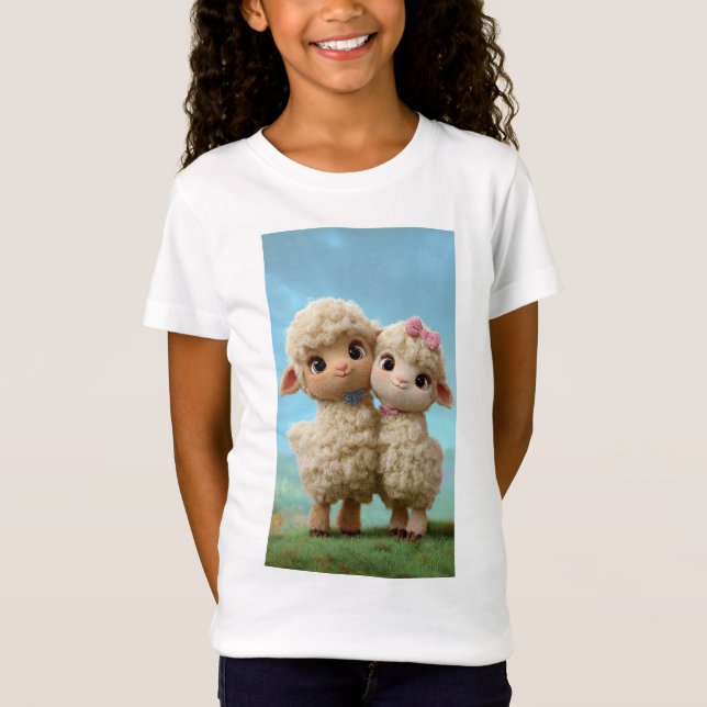 Eid Mubarak Zwei Lämmer Kinder T-Shirt (Vorderseite)