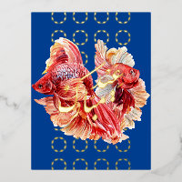 Eid Nowruz Double Lucky Goldfish Fossil Postkarte