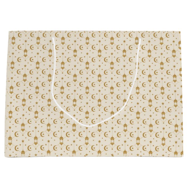  Eid or Ramadan Lanterns & Crescent Seamless  Große Geschenktüte (Vorderseite)