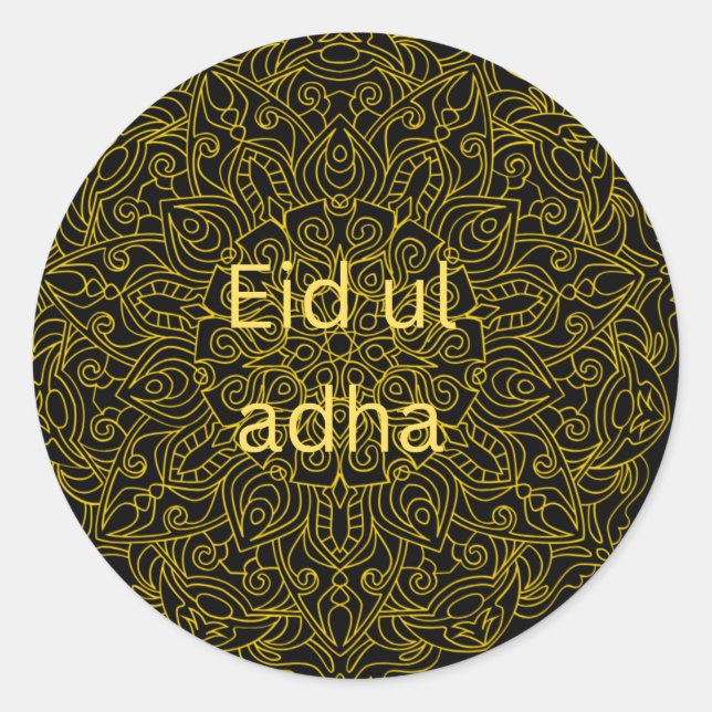 "Eid ul Adha Islamic Mandala Classic Round Sticker (Vorderseite)