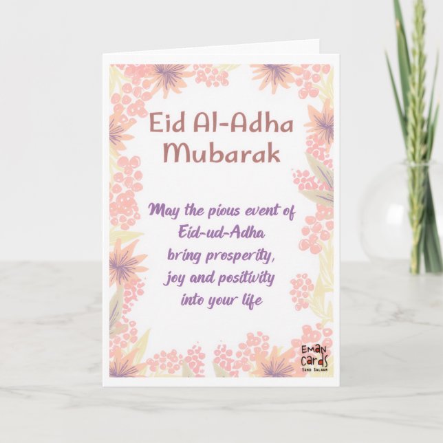 Eid ul Adha Mubarak - Earnest Wishes Karte (Vorderseite)