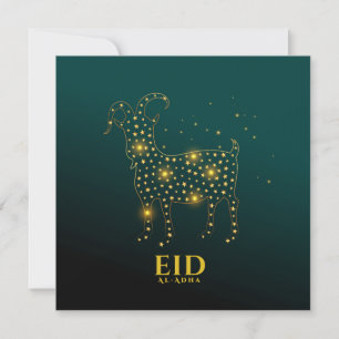 Eid ul Adha Mubarak Goat Gold Blue Feiertagskarte
