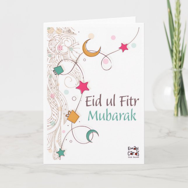 Eid ul Fitr Mubarak - Elegant Karte (Vorderseite)
