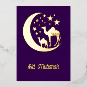 Eid-Wünsche - goldene Kamele - Folien-Einladung Folieneinladung