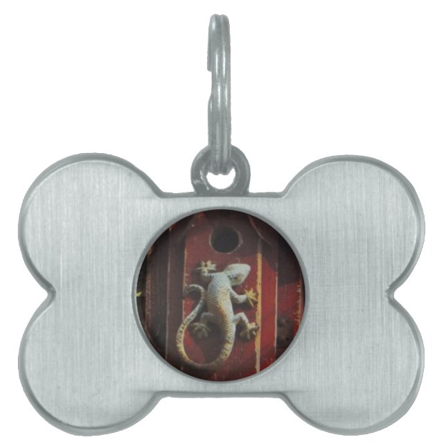 Eidechse aus abgetragenem Holz Tiermarke (Vorderseite)