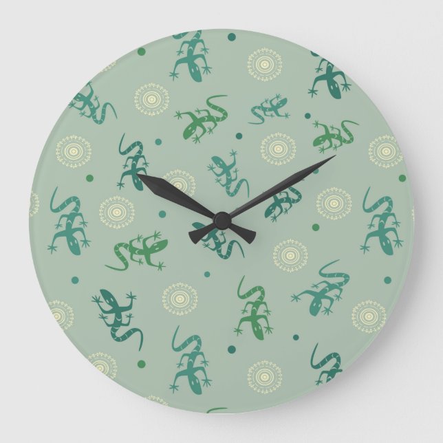 Eidechse Große Wanduhr (Vorderseite)