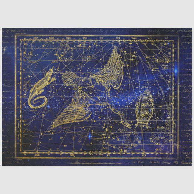 Eidechse und Schwan Sternbild Seidenpapier (Vorderseite)