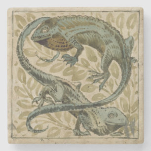 Eidechsen, Entwurf für eine Fliese (w/c auf Steinuntersetzer