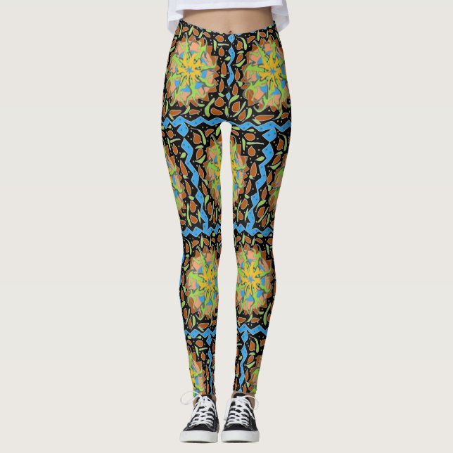 Eidechsen-Mandala Leggings (Vorderseite)
