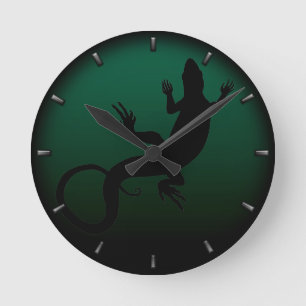 Eidechsen-Uhr-niedliche Runde Wanduhr