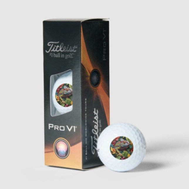 Eidechsenblätter & Farbe Golfball (Lizard Golf Balls Titleist 2023 Pro V1 high gradient core high flex casing layer. )
