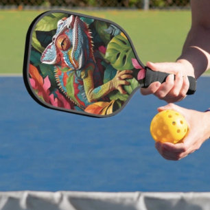 Eidechsenblätter & Farbe Pickleball Schläger