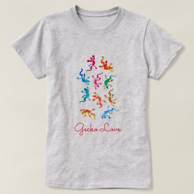 Eidechsenreptil-Tierliebhaber der Gecko-Liebe T-Shirt (Design vorne)