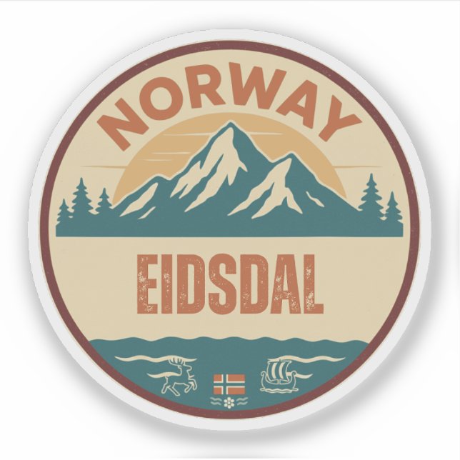 Eidsdal, Norge Norwegen Aufkleber (Vorderseite)