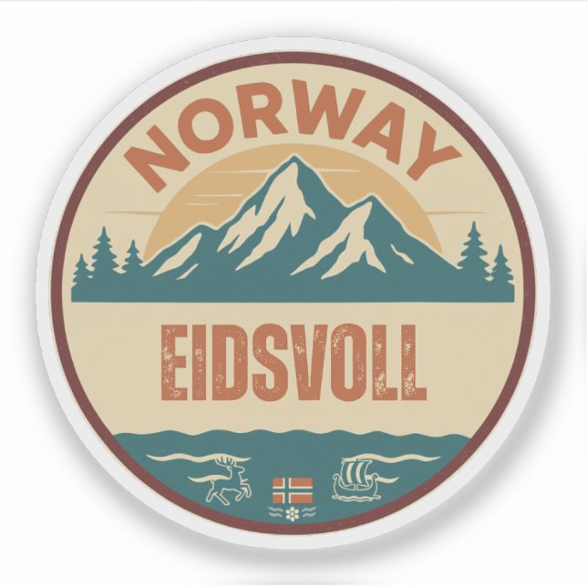 Eidsvoll, Norge Norwegen Aufkleber (Vorderseite)