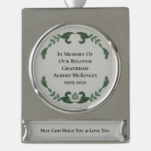 EIegant Irish in Love Memory Banner-Ornament Silber