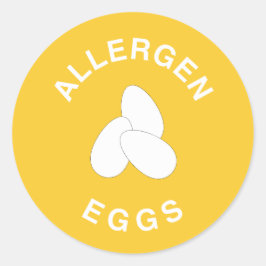 Eier Allergen Warnung Runder Aufkleber
