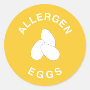 Eier Allergen Warnung Runder Aufkleber