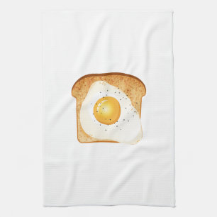 Eier auf Toast Küchentuch