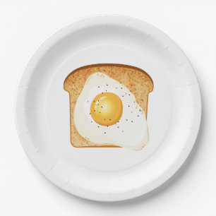 Eier auf Toast Pappteller