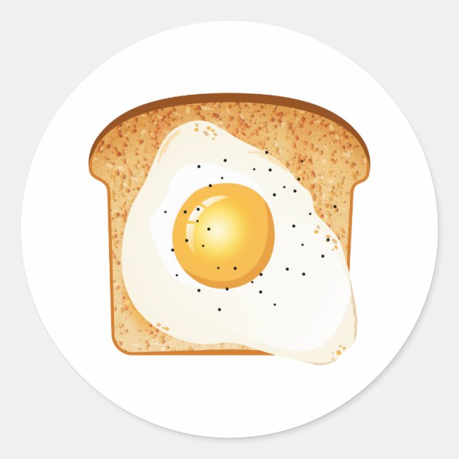 Eier auf Toast Runder Aufkleber (Vorderseite)