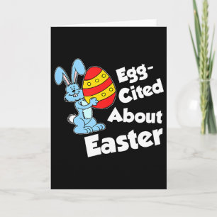 Eier-aufgeregt über Ostern Lustiger Wortwitz Carto Karte