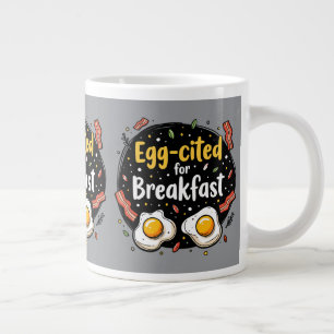 Eier aufregend zum Frühstück Lustiges Foodie Pun D Jumbo-Tasse