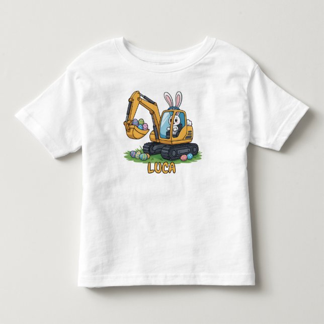 Eier-Bagger Kleinkind Osterei T-Shirt (Vorderseite)