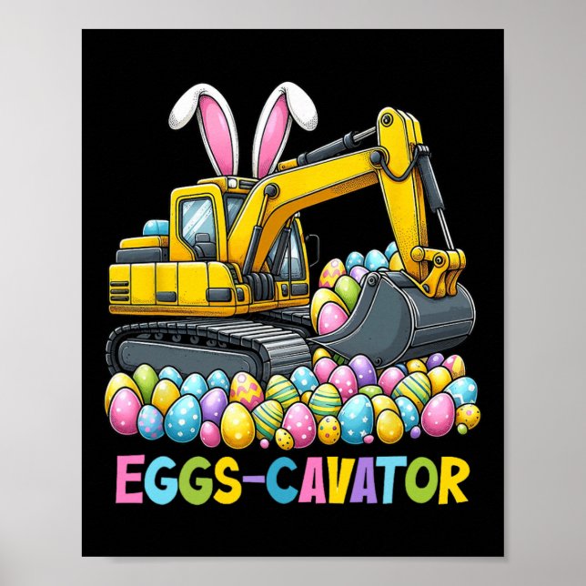 Eier-Bagger Ostertag Bagger Kleinkind Jungen Einfa Poster (Vorne)