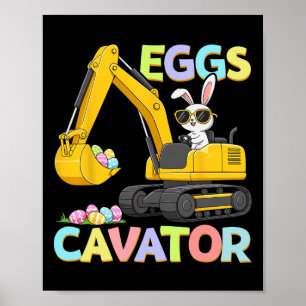 Eier Cavator Osterhase Bagger Lustiger Hase B Poster