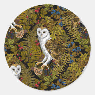 Eier, Farne, Eichen und Beeren 2 Runder Aufkleber