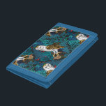 Eier, Farne, Eichen und Beeren 3 Tri-fold Geldbeutel<br><div class="desc">а Eulen,  Mäuse,  Waldbeeren und Farne,  nahtlos</div>