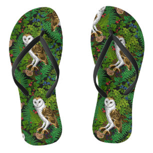 Eier, Farne, Eichen und Beeren Flip Flops