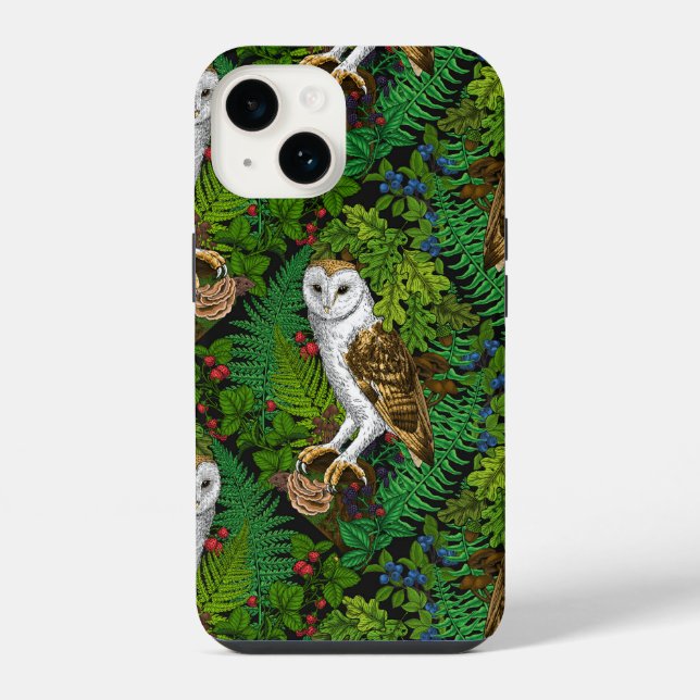 Eier, Farne, Eichen und Beeren iPhone Hülle (Rückseite)
