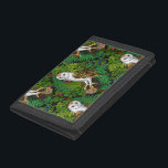 Eier, Farne, Eichen und Beeren Tri-fold Geldbeutel<br><div class="desc">а Eulen,  Mäuse,  Waldbeeren und Farne,  nahtlos</div>