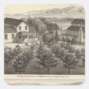 Eier, Haines Residenzen, landwirtschaftliche Betri Quadratischer Aufkleber