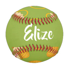 Eier in braunem Korb auf grün Baseball