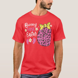 Eier Leopard Ostertag Schwangerschaft Bunny First  T-Shirt