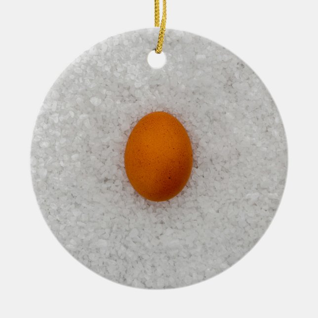 Eier mit Salz Keramik Ornament (Vorne)