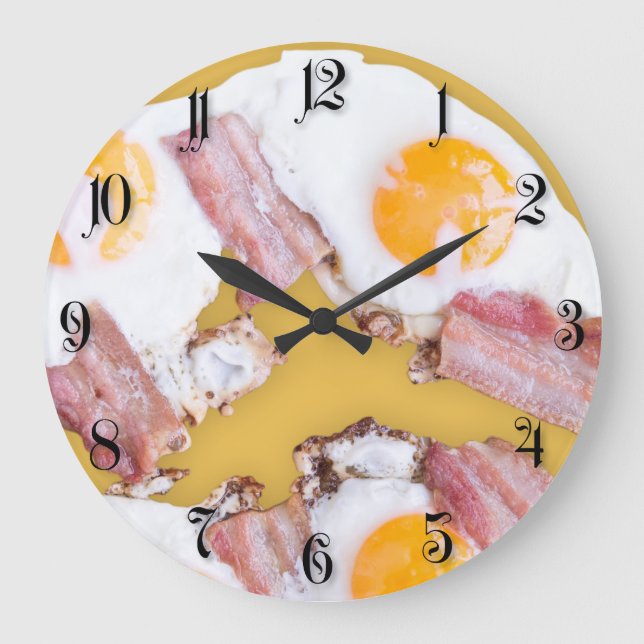 Eier mit Speck Große Wanduhr (Vorderseite)
