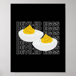 Eier mit Teufelsfüllung Retro-Esszimmer Humor Lieb Poster