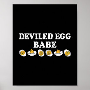 Eier mit Teufelsfüllung seien groovy Retro-Ernteda Poster
