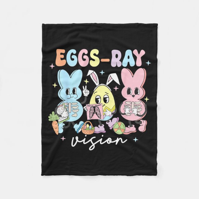 Eier-Ray Vision Bunny Ostern Technologe Xray Rad Fleecedecke (Vorderseite)