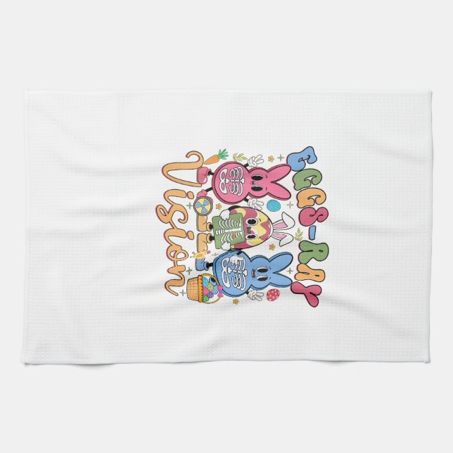 Eier Röntgenblick Frohen Ostertag Röntgenassistent Geschirrtuch (Horizontal)