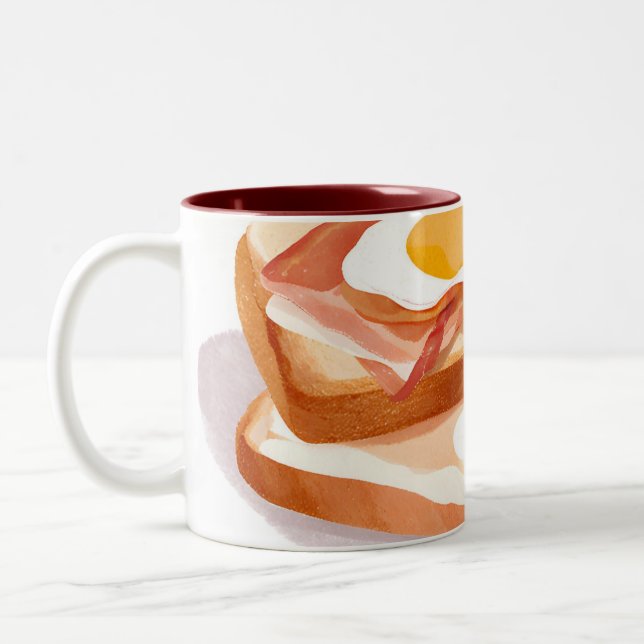 Eier Speck und Toast Zweifarbige Tasse (Links)