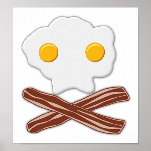Eier und Bacon Skull Funny Poster (Vorne)