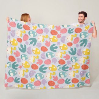 Eier und Fußabdrücke von Dinosauriern Fleecedecke