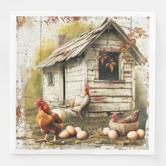 Eier und Hühner Party Paper Napkin Serviette (Vorderseite)
