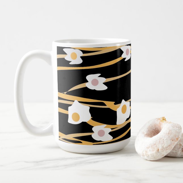 Eier- und Nudel-Abendessen-Muster Kaffeetasse (Mit Donut)