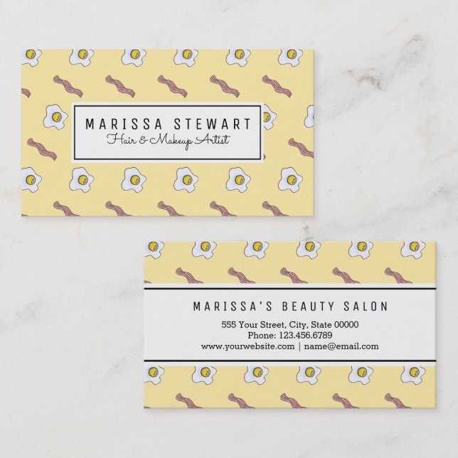 Eier und Speck-Frühstücks-Feinschmecker-lustiges Visitenkarte (Vorne/Hinten)